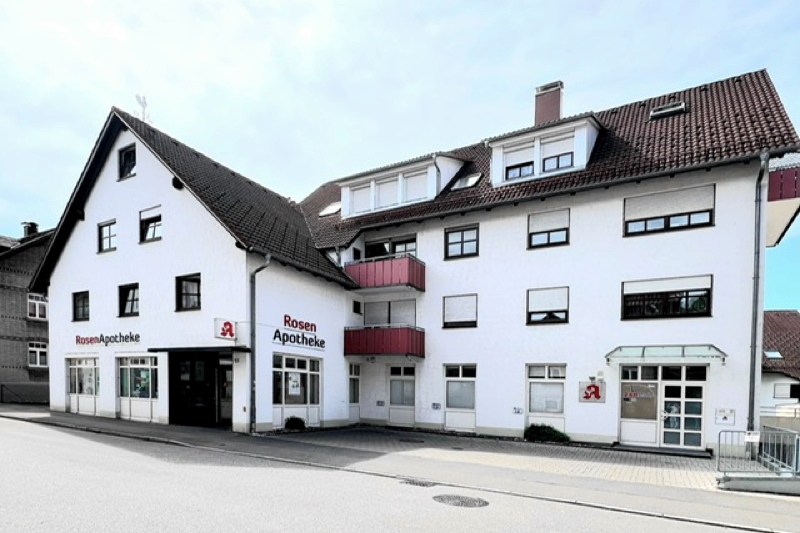 Aussenansicht der Rosen Apotheke in Leutkirch Aussenansicht der Rosen Apotheke in Leutkirch